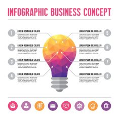 Infographic Concept of Lamp - Light Bulb Idea Illustration N2