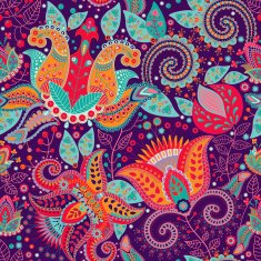 Colorful flower vector pattern N3