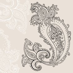 Hand Drawn Paisley ornament N21
