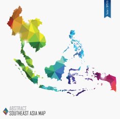 colorful abstract Southeast Asia map vector illustration EPS10