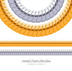 Set of chains metal brushes - golden and silver N2