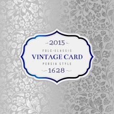 Vector vintage card Stylized silhouettes of flowers and berries N4