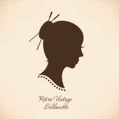 Vintage Woman Head Silhouette N5