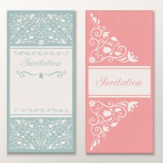 Set of beautiful wedding invitations