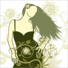 The romantic girl on a flower background N4