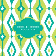 Emerald green ikat diamonds frame seamless patterns backgrounds