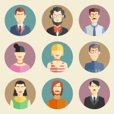 Vector set of stylish handsome male characters
