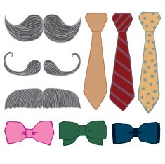 Mustache and Bow Tie Set