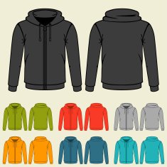 Set of templates colored sweatshirts for men N2