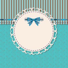 vintage frame with bow vector illustration N15