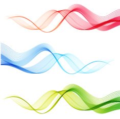 Set of vector color curve lines design element N27