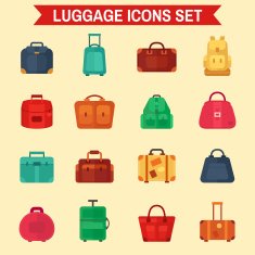 Luggage icons set N3