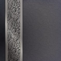 Card with seamless border and elegant leaf abstract background