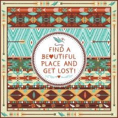 Hipster seamless aztec pattern with geometric elements N12