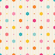 Retro seamless pattern with flowers