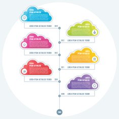 Infographic Business Concept of Timeline with colored clouds