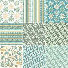 Set of seamless vector patterns with paisley motives