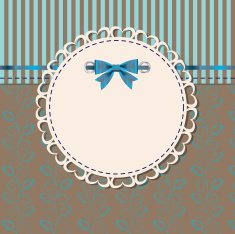 vintage frame with bow vector illustration N17