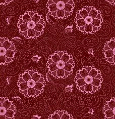 Seamless Red Cherry Blossom Floral Pattern Vector