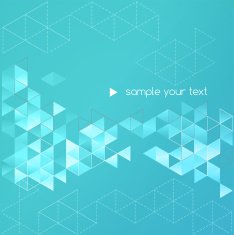 Teal triangles abstract background