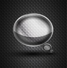 Vector transparent technology speech bubble on carbon background