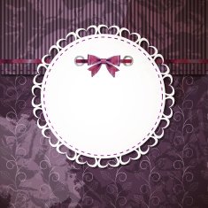 vintage frame with bow vector illustration N18