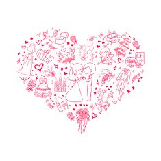 big heart wedding invitation