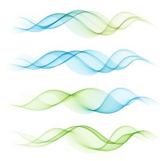 Set of vector color curve lines design element N28