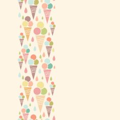 Ice cream cones vertical seamless pattern