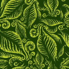 Seamless grunge fern pattern