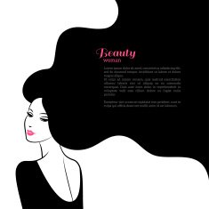 Abstract Fashion Woman with Long Hair Vector Illustration N2