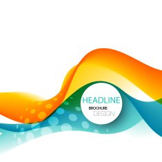 Abstract curved lines background Template brochure design N226