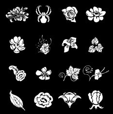 Floral Icon Set Series Design Elements