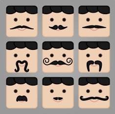 Hand drawn mustache N2
