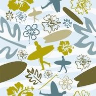 Summer Surfing seamless pattern