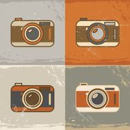 Grunge retro camera icons