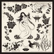 Japanese Traditional Ornaments Vector Set N4