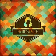 Hairdressing background in retro style N3