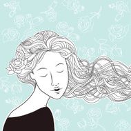 lady with roses in hair N2