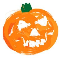 Painted halloween pumpkin