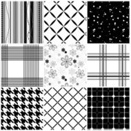Collection of seamless black &amp; white pattern N3