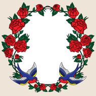 Old school frame with roses N14