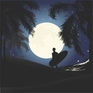 moonlight surfer