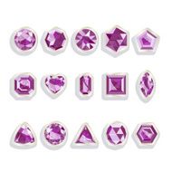 Set realistic gemstones in pearl Colorful gems - purple
