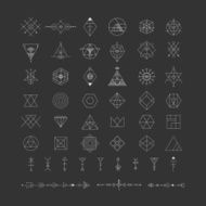 Set of vector trendy geometric icons Alchemy symbols collection N3