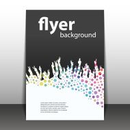 Flyer of people at a party made polka dot and black paper