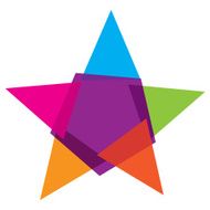 Colorful star social community vector illustration logo