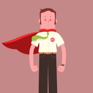 Super Something businessman in cape illustration