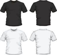 black white men&#039;s shirts template front and back design N2