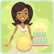 Cake Celebration (Black Lady)